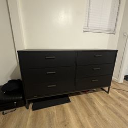 Black 6 Drawer Dresser 
