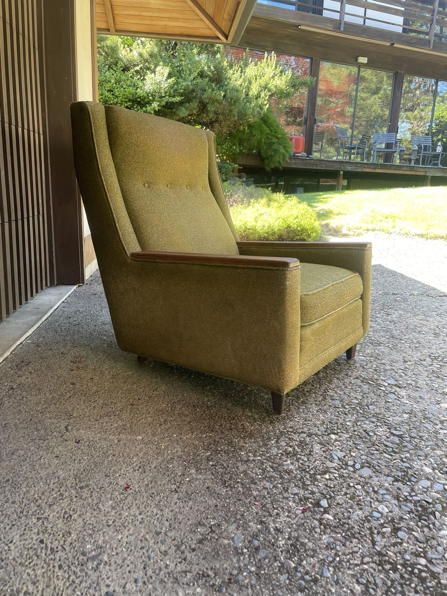 Vintage Olive Green MCM Lounge Chair