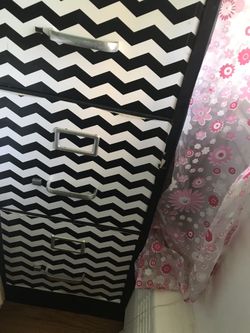 Black and white styled file cabinet for $15