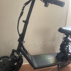 Q2 Electric Scooter with Seat for Adults, 500W Peak Motor, 20MPH, 22 Miles Range, Foldable, Dual Suspension, Front & Rear Drum Brakes, Commuter E Scoo