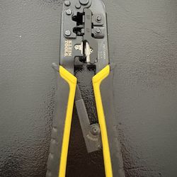 Klein Tools Ratcheting Data Cable Crumpet Crimper for Regular RJ-45 RJ-11