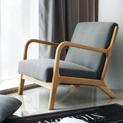 Lummus cognac wood store frame upholstered accent chair