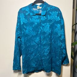 Blue Foral Button Down Shirt