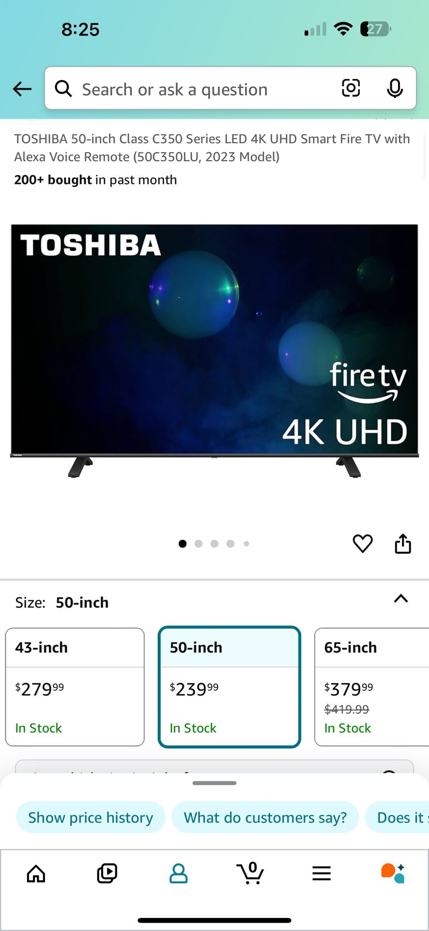 50 inch smart tv