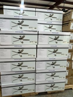 KICHLER Renew Select 52 in. Indoor Brushed Stainless Steel Dual Mount Ceiling Fan with LED Bulbs with Pull Chain