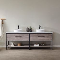 Vinnova Murcia 42-in Mexican Oak Bathroom Vanity w/Vessel Sink (TOP NOT INCLUDED) (Fully Assembled)