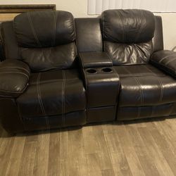 Leather Recliner Sofa 