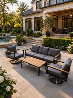 Outdoor Patio Furniture Set with Sofa and Chairs