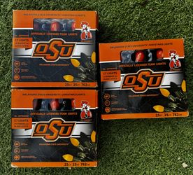 Set of 3 boxes Oklahoma State University Halloween or Christmas Lights