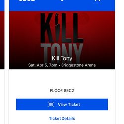 KILL TONY - Official platinum Floor Seats. 