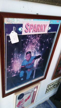 Framed sparky anderson poster