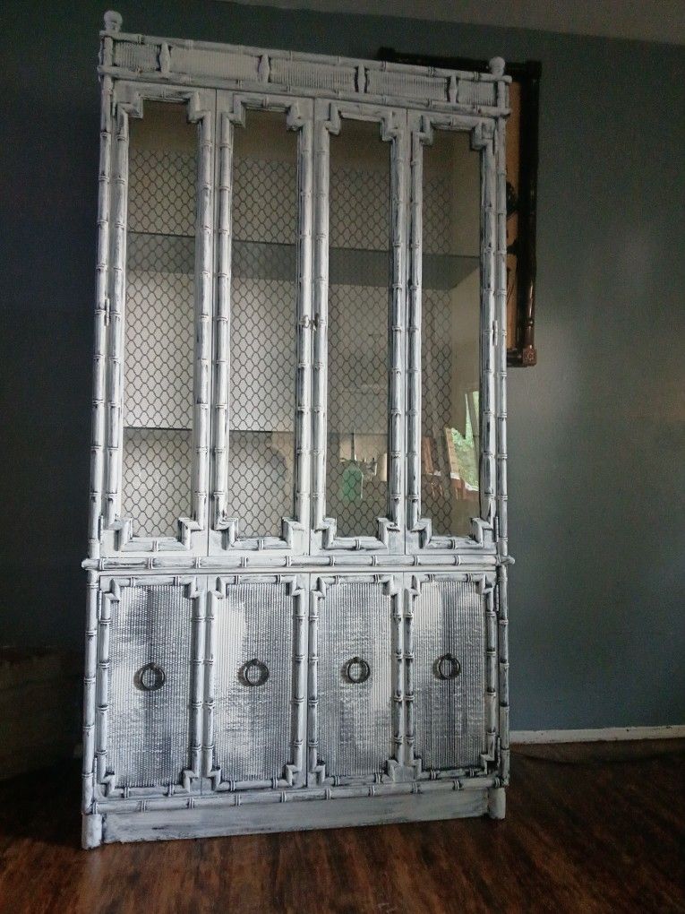 Faux Bamboo China Cabinet