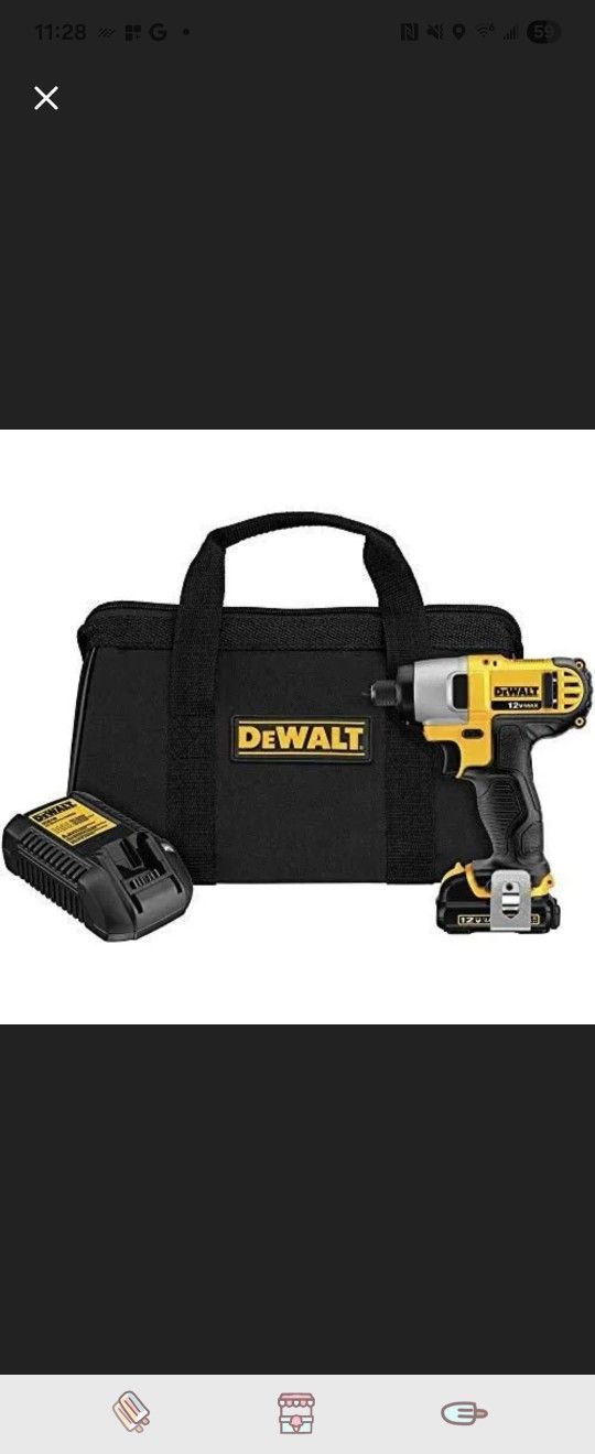 Dewalt DCF815S1 12V MAX 1/4 Variable Speed Cordless Impact Driver Kit