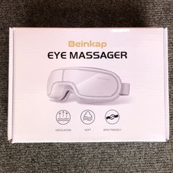 NEW👉🏻Eye Migraine Massager with Heat Vibration Compression Smart Music Improves Sleep 180 Degree Fold Beinkap (Silver Lake)