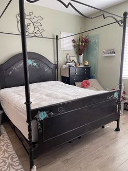 California king iron poster bed frame