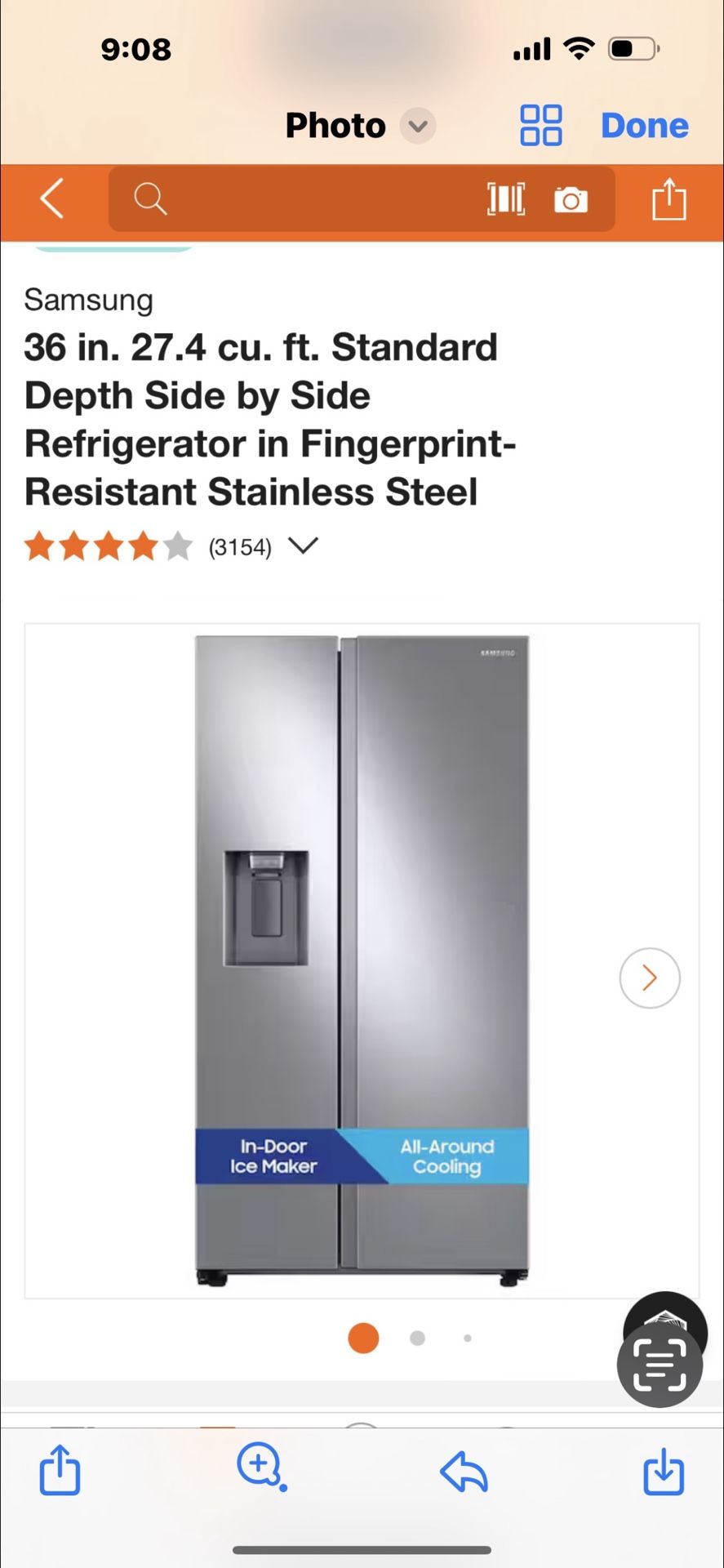 Samsung 36 in. 27.4 cu. Ft Standard