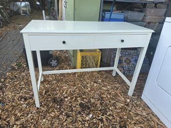 White Console / Writing Desk with Large Drawer – Farmhouse Style
