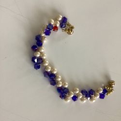 Blue & Pearl Bracelet 