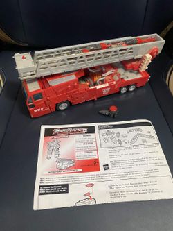 Complete 2001 Transformers RID Optimus Prime Fire Truck Missiles Manual