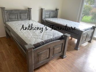 Twin bed and mattress