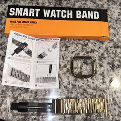 MRYUESG, for Apple Watch Band 42/44/45mm Gold stainless Steele