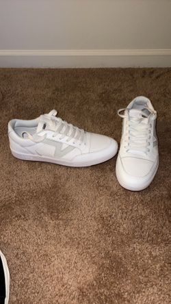 White Vans, leather sneakers