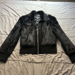 Women’s vintage Y2K Mixit black faux fur bomber jacket