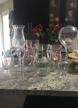 Lot of 9 Vases for weddings or home decor