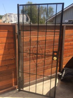Black security screen door