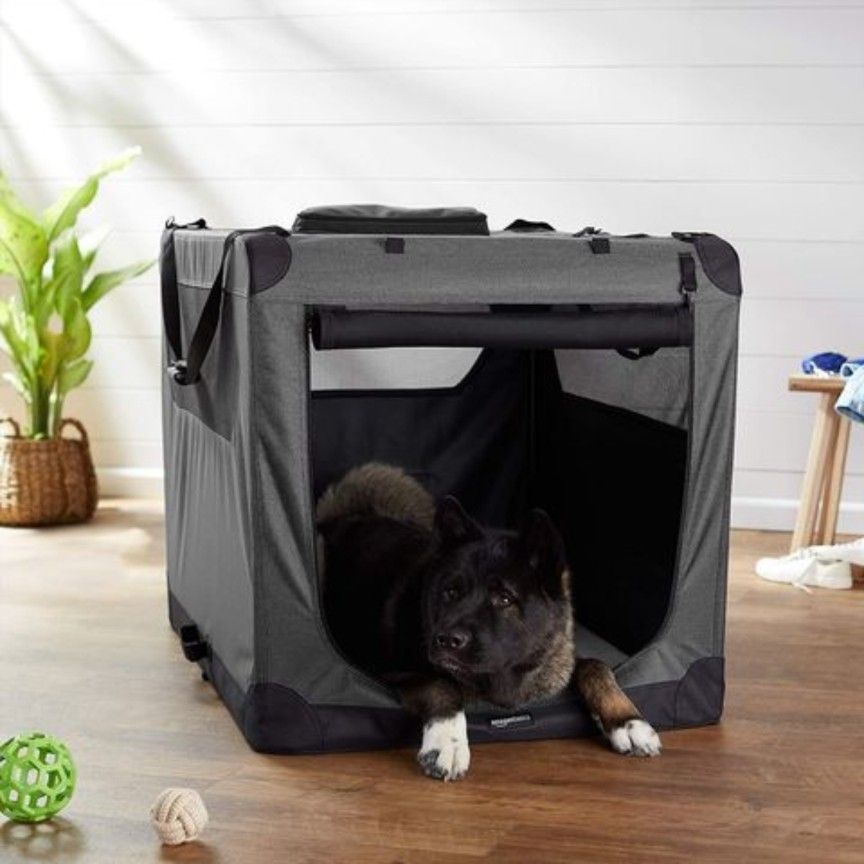 Pet Dog Kennel Crate Carrier Folding, 42x31x31 Grey, NEW