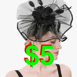 Fascinators Hats Tea party headpiece feather hat flower with hair clip and headband Suitable for Women.