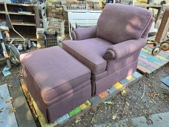 Ethan Allen Swivel Rocker Armchair & Ottoman Set