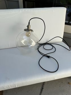 Mid Century Clear Glass Globe Pendant Lamp