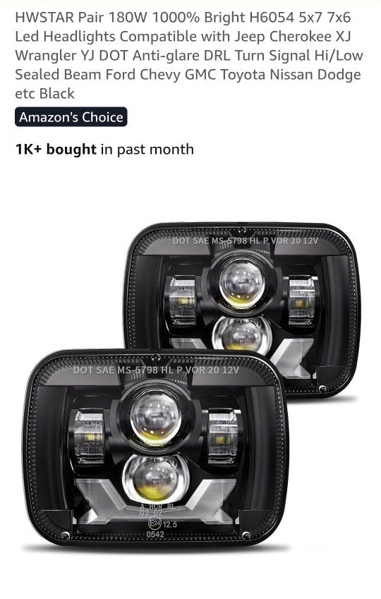 The HWSTAR X6JF01-B is a model of 5x7 (also known as 7x6) LED headlights Brand New Nuevo 