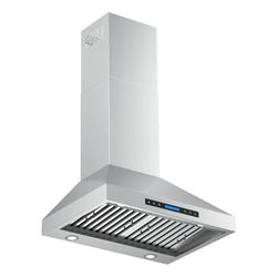INATECK 30 in. 900 CFM Convertible Wall Mount Downdraft in Stainless Steel with 4-Lights, Touch Control LCD and Remote