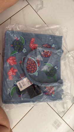 BNWT Beaded Sea Turtle Embroidered Denim Tote Bag