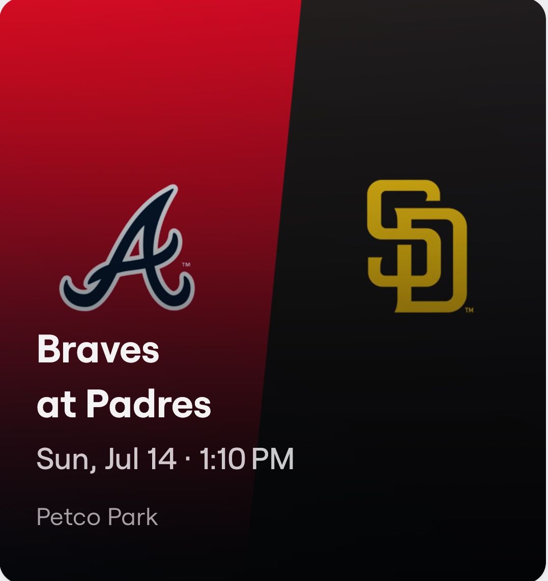 Braves vs Padres Sunday Toyota Terrace