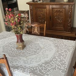 Antique Dining Room Set With Hutch