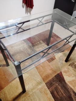 Glass top dining table