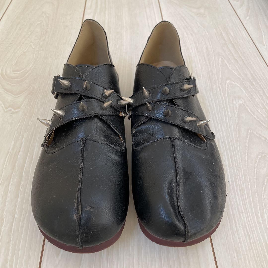 Studded Spiked Leather Ballet Flats - 26cm, Rare
