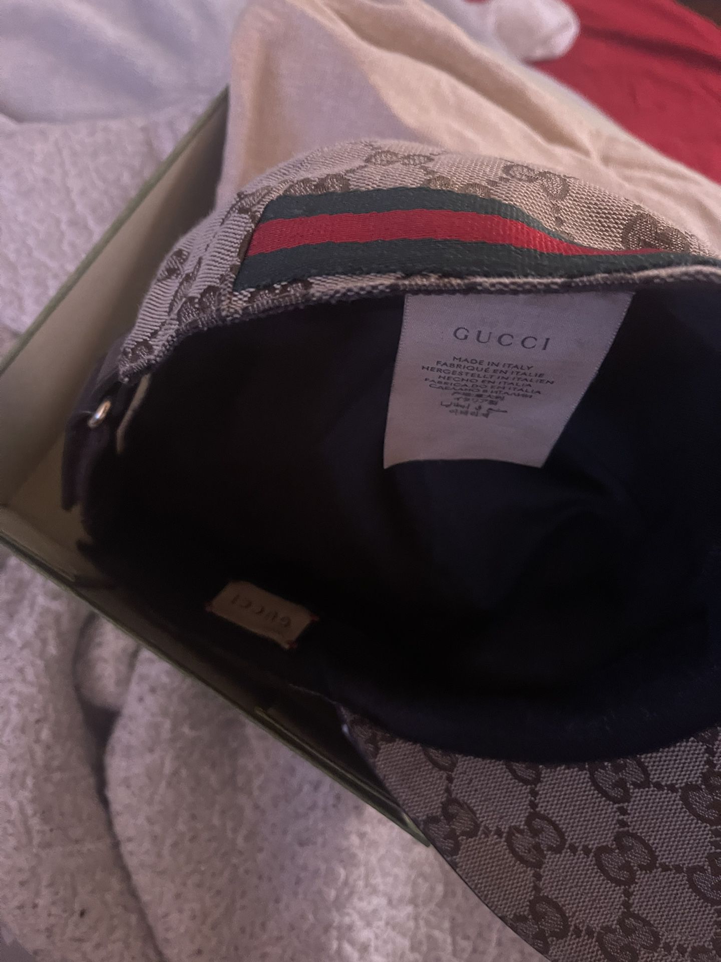 Gucci Hat With Box N Bag 