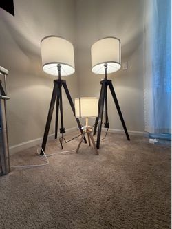 Set of 3 IKEA Tripod Lamps - 2 Floor Lamps and 1 Table Lamp