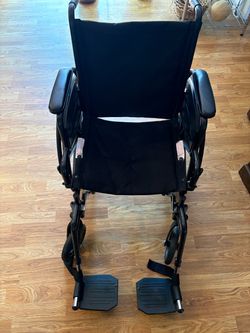 Black Folding Wheelchair with Normal Footrest And Elevation Footrest