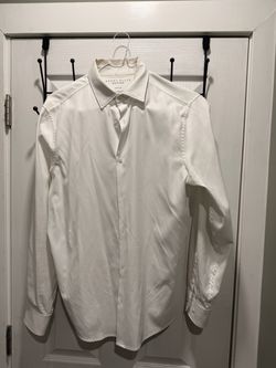 Perry Ellis Motion White Dress Shirt Medium