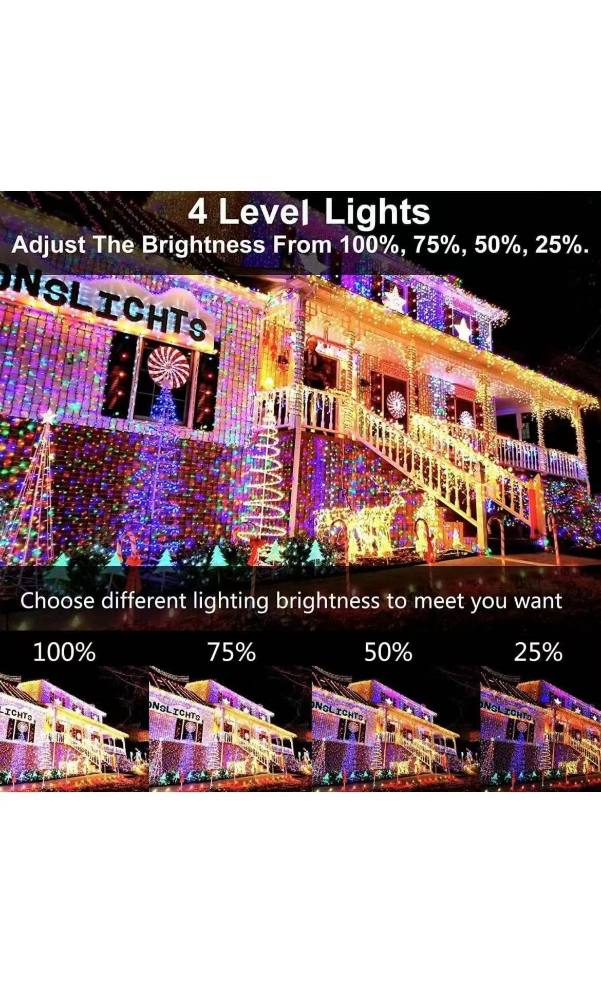 403ft 1000 LED Christmas String Lights Outdoor 8 Modes & Timer Fairy Light Plug in Waterproof LED Wedding Lights for Xmas Yard Tree Party Holiday Deco