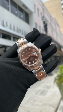 Rolex Datejust 41MM Chocolate Diamond Dial on Two Tone Everose Gold Oyster 2024