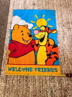 Disney Winnie the Pooh & Tigger “Welcome Friends” Garden Flag – 29” x 42”