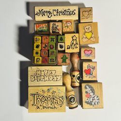 Wood Stamp Collection:  Valentine’s, Christmas, Birthday
