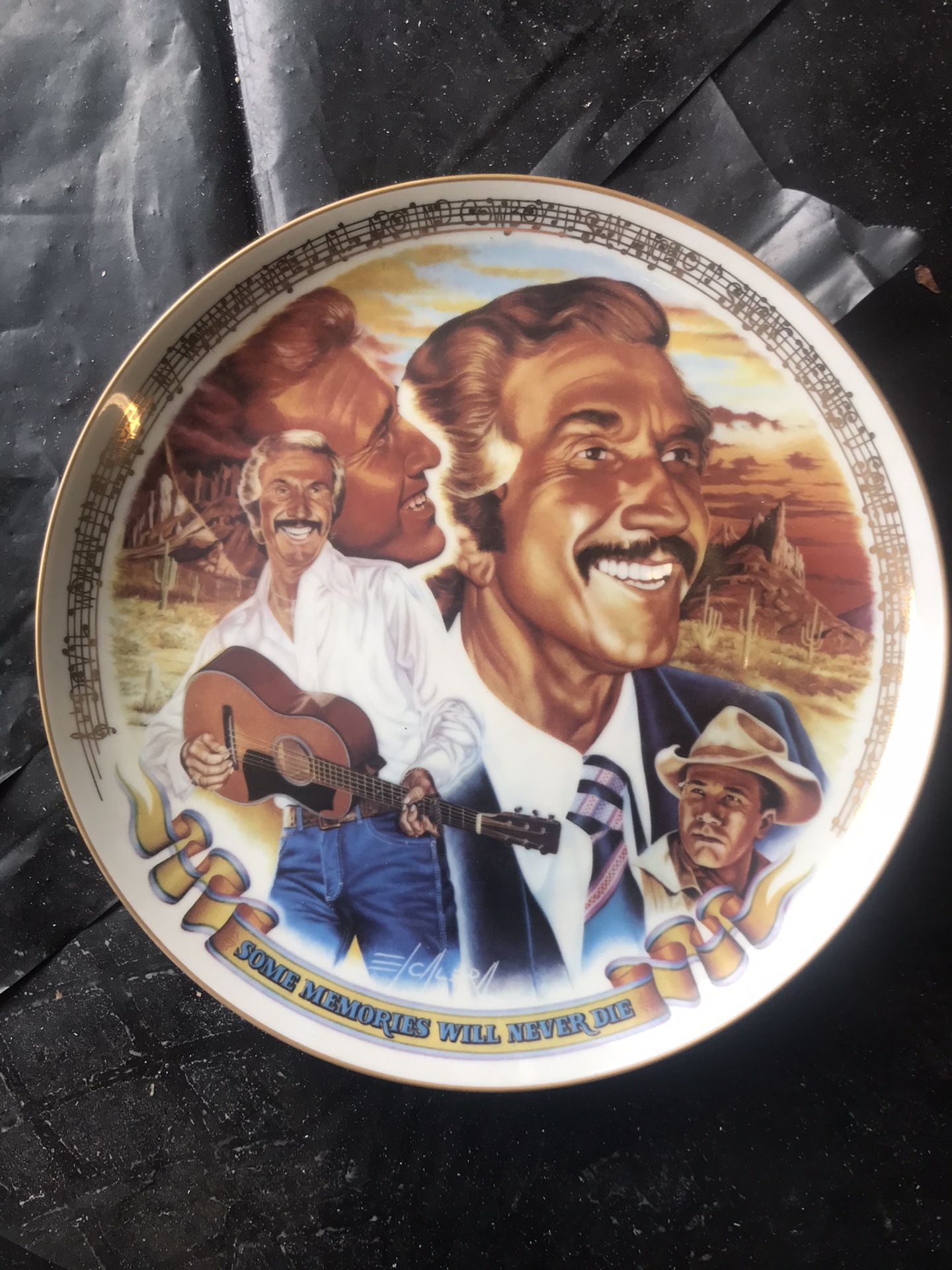 Vintage 1983 - Marty Robbins Commemorative Plate - Great American Stars