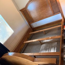 Queen size bed wooden